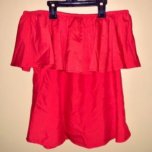 Red Off-The-Shoulder Blouse